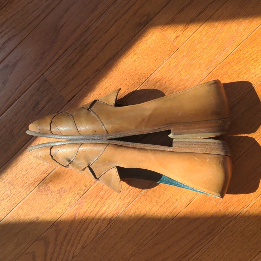 Vintage Made in Italy Woven Leather Flats - Picture 4 of 10